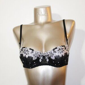 Aubade Paris Sample Wandering Love Parisienne Black Floral Bra 34B